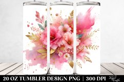 20 Oz Tumbler Sublimation | Colorful PINkish Watercolor Product Image 2