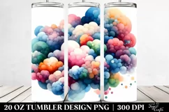 Colorful Watercolor Cloud | 20 oz Tumbler Product Image 2
