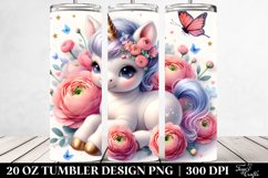 Cute Baby Unicorn Ranunculus | 20 oz Tumbler Product Image 2