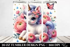 Cute Baby Unicorn Ranunculus | 20 oz Tumbler Product Image 2