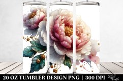 Detailed Glossy Peonies | 20 Oz Tumbler Product Image 2