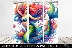 Vibrant Funny Mermaid | 20 oz Tumbler Product Image 2