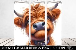 Highland Cow Portrait Watercolor 20 Oz Tumbler Product Image 2