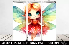 Simple Watercolor Fairy Drawing | 20 oz Tumbler Product Image 2