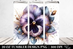 20 Oz Tumbler Sublimation | Shiny Pansy -Like | Colorful Product Image 2