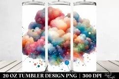 Colorful Watercolor Cloud | 20 oz Tumbler Product Image 2