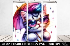 Cute Baby Cat with Vibrant Drawing, 20 Oz Tumbler Product Image 2