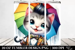 Baby Cat Posing with Cool Haircut, Transparent 20 Oz Tumbler Product Image 2