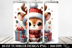 Winter Deer with Reindeer Horns PNG Product Image 2