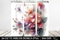 Glossy Impatiens Design, Clipart 20 Oz Tumbler Product Image 2