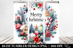 Colorful Christmas Scene Clipart, 20 Oz Tumbler Product Image 2