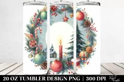 Colorful Christmas Scene Clipart, High-Res 20 Oz Tumbler Product Image 2