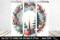 Colorful Christmas Scene Clipart, 20 Oz Tumbler Product Image 2