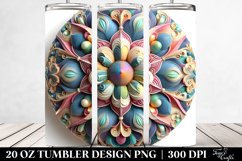 Colorful Pastel Round Ornament, Clipart 20 Oz Tumbler Product Image 2