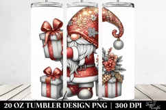 Detailed Christmas Gnome Clipart, High-Res 20 Oz Tumbler Product Image 2