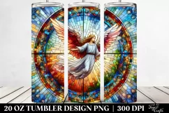 Colorful Angel Digital Art, Transparent 20 Oz Tumbler Product Image 2
