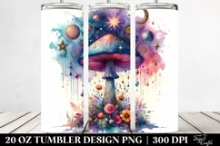Vibrant Celestial Mushroom Clipart 20 Oz Tumbler Product Image 2