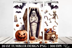 Simple Funny Mummy's Tomb Halloween Sticker 20 Oz Tumbler Product Image 2