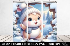 Cute Baby Rabbit Exiting Ice, Clipart 20 Oz Tumbler Product Image 2