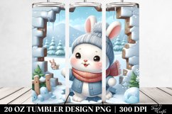 Cute Baby Rabbit Exiting Ice, Clipart 20 Oz Tumbler Product Image 2