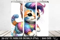 Vibrant Baby Cat Drawing | 20 oz Tumbler Product Image 2