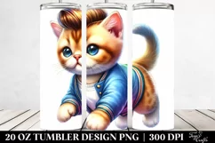 Vibrant Baby Cat Drawing | 20 oz Tumbler Product Image 2