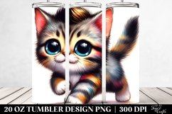Vibrant Baby Cat Drawing | 20 oz Tumbler Product Image 2
