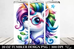 Vibrant Playing Cute Unicorn 20 Oz Tumbler Product Image 2