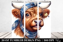 Highland Cow Portrait with Bandana on 20 oz Tumbler Product Image 2
