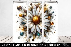 Stained Daisy with Golden Marble | 20 Oz Tumbler Product Image 2