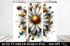 Stained Daisy with Golden Marble | 20 Oz Tumbler Product Image 2