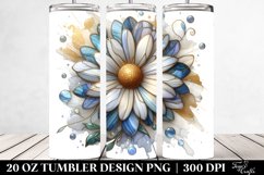 Stained Daisy with Golden Marble | 20 Oz Tumbler Product Image 2