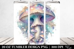 Detailed Pastel Shiny Mystical Celestial Mushroom Tumbler Product Image 2