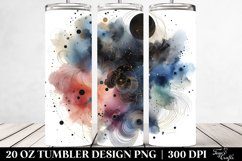 20 Oz Tumbler Sublimation | Colorful BLack Watercolor Product Image 2