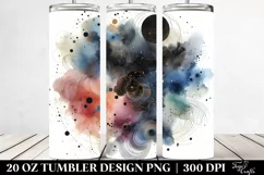 20 Oz Tumbler Sublimation | Colorful BLack Watercolor Product Image 2
