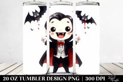 Funny Vampire Clipart, Watercolor 20 Oz Tumbler Product Image 2