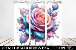 Detailed Vibrant Pastel Glossy Rose Tumbler Product Image 2