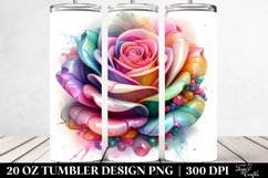 Detailed Vibrant Pastel Glossy Rose Tumbler Product Image 2