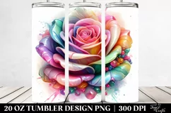 Detailed Vibrant Pastel Glossy Rose Tumbler Product Image 2