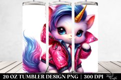 Baby Unicorn Posing with Cool Haircut, Transparent 20 Oz Product Image 2