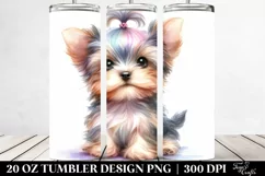 Cute Yorkipoo with Cool Hair, Transparent 20 Oz Tumbler Product Image 2