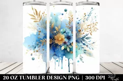 20 Oz Tumbler Sublimation | Colorful Blueis Watercolor Product Image 2