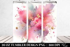 20 Oz Tumbler Sublimation | Colorful PINkish Watercolor Product Image 2