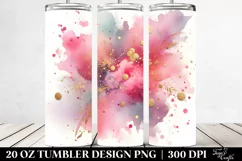 20 Oz Tumbler Sublimation | Colorful PINkish Watercolor Product Image 2