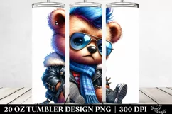 Baby Bear with Cool Hair PNG Product Image 2