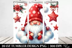Whimsical Watercolor Gnomes with Snowflakes 20 Oz Tumbler Product Image 2