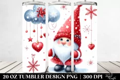 Whimsical Watercolor Gnomes with Snowflakes 20 Oz Tumbler Product Image 2