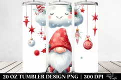 Whimsical Watercolor Gnomes with Snowflakes 20 Oz Tumbler Product Image 2