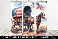 Watercolor Vintage Rusted Horse Wagon | 20 oz Tumbler Product Image 2