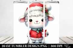 Winter Lamb with Santa Hat, High-Res PNG Product Image 2